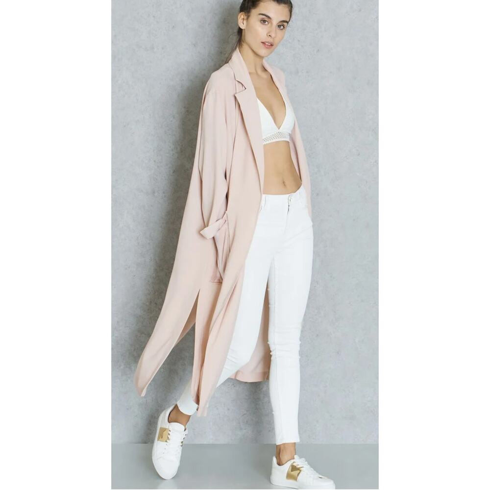 Armani Exchange Pink Collared Open Cardigan Size 14 Comfy Casual Layer Quiet Lux